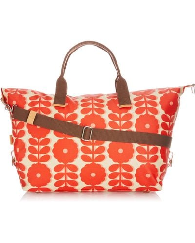 Orla Kiely Cut-out Wildflower Weekend Bag - Red
