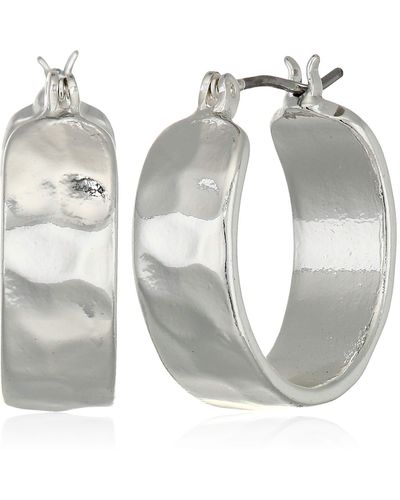 Nine West Silver Small Hoop Earrings - Metallic