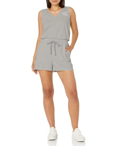 Calvin Klein Short Sleeve Logo Romper - Gray