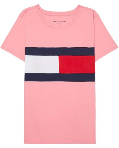 Tommy Hilfiger Adaptive Flag T-shirt With Port Access - Pink