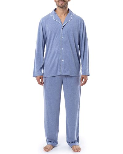 Izod Sueded Jersey Knit Pajama Set - Blue