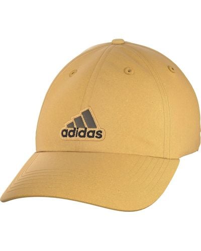 adidas Ultimate Hat Relaxed Crown Adjustable Fit Strapback Cotton Baseball Cap - Yellow