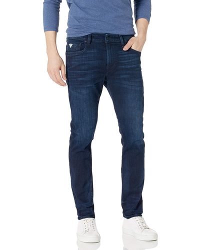 Guess Mid Rise Slim Fit Tapered Leg Jean - Blue