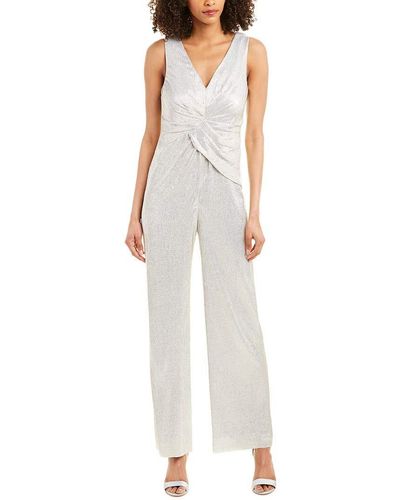Adrianna Papell Wrapped Knit Jumpsuit - White