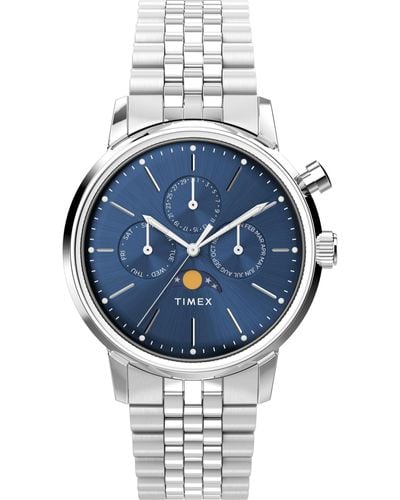 Timex Stainless Steel Bracelet Blue Dial Stainless Steel