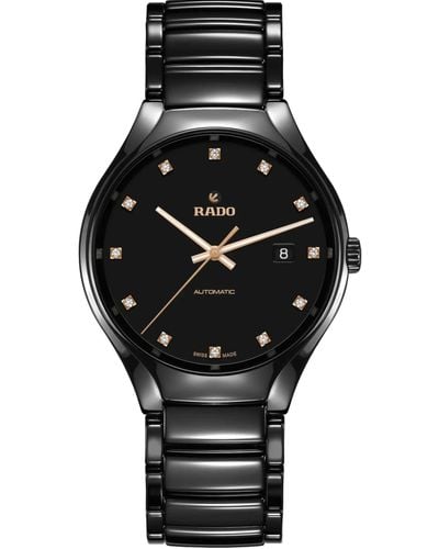Rado True Automatic Diamond Black Dial Watch