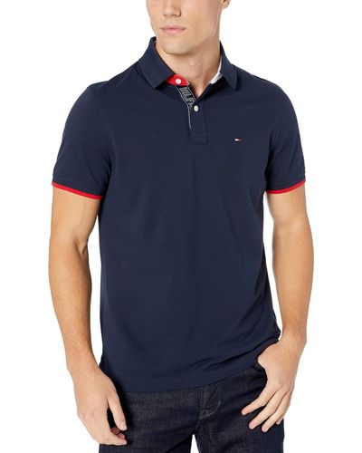 Tommy Hilfiger Flag Pride Polo Shirt In Custom Fit - Blue