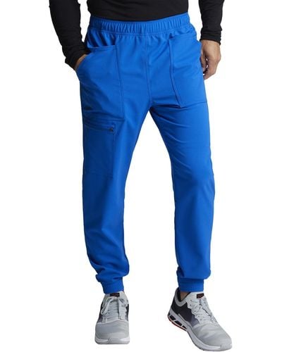CHEROKEE Plus Size Mid Rise Pull-on Jogger Scrubs Pant - Blue