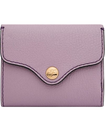 Fossil Heritage Leather Wallet Trifold - Purple