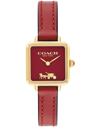 COACH Cass Watch | Polished And Contemporary Elegance | Fashionable Timepiece For Everyday Wear | Water Resistant - Red