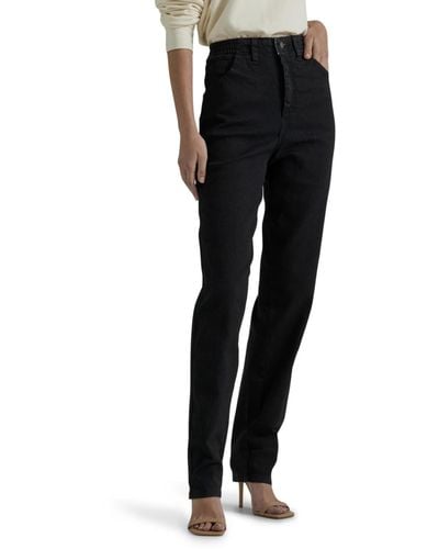 Lee Jeans Missy Relaxed-fit Side Elastic Tapered-leg Jean - Black