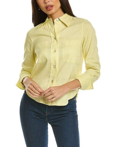 Vince Linen-blend Shirt - Yellow