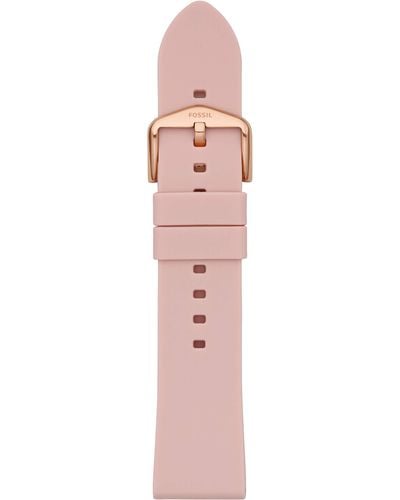 Fossil 22mm Silicone Interchangeable Watch Band Strap - Pink