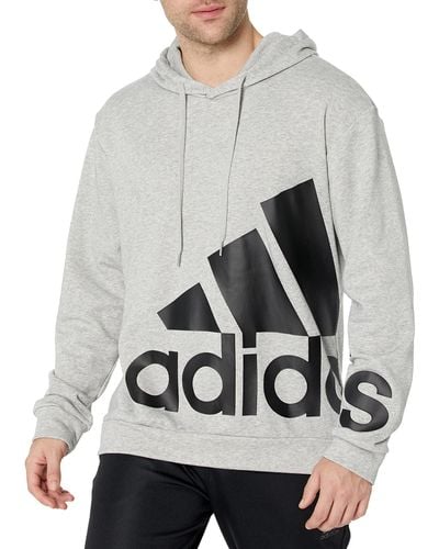 adidas Essentials Giant Logo French Terry Hoodie - Gray