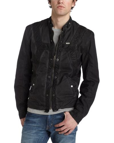 DIESEL Lontry Leather Jacket Charcoal - Black