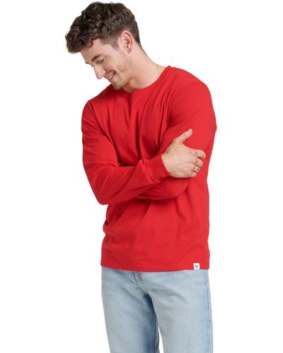 Russell Cotton Performance Sleeveless Muscle T-shirt,true Red,medium