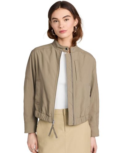 Vince S Cropped Bomber Jacket - Brown