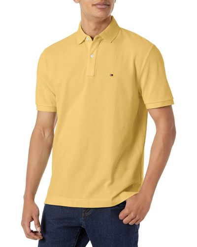 Tommy Hilfiger Mens Short Sleeve In Classic Fit Polo Shirt - Yellow