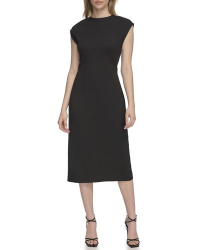 Calvin Klein Ponte Formal Fitted Dress - Black
