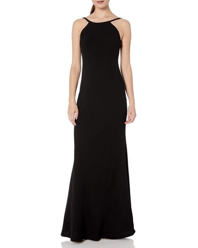 Calvin Klein Halter Neck Crepe Gown - Black