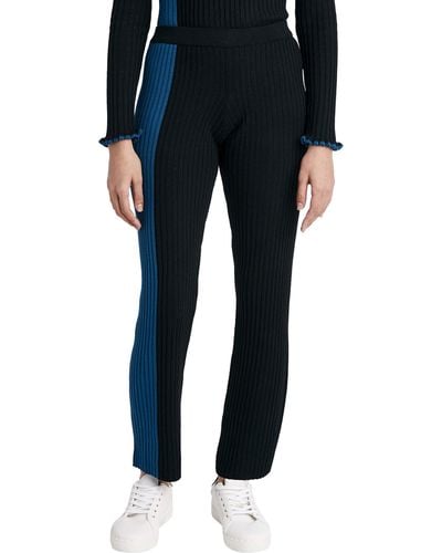 BCBGeneration Skinny Sweater Pant With Color Block Stripe - Blue