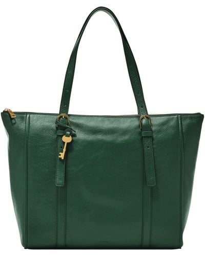 Fossil Carlie Leather Tote Bag Purse Handbag - Green