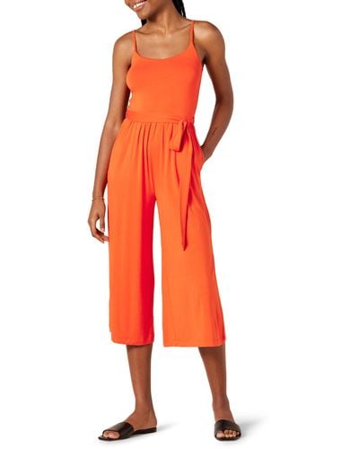 Amazon Essentials Jersey Cami Cropped Wide Leg Jumpsuit - Red