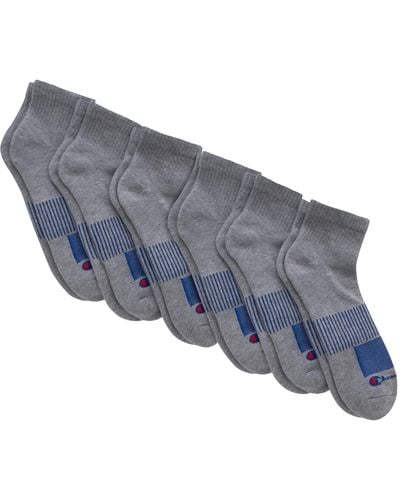 Champion , Performance Ankle Socks, 6-pack, Grey-6 Pack, 6-12 - Blue