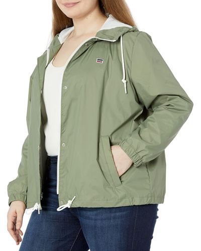 Levi's Retro Hooded Rain Windbreaker Jacket - Green