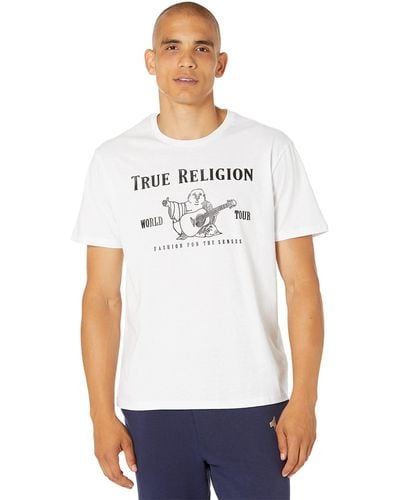True Religion Short Sleeve Metallic Buddha Tee T-Shirt - Weiß