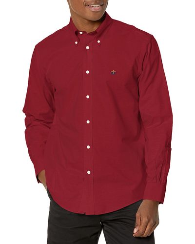 Brooks Brothers Non-iron Long Sleeve Button Down Stretch Oxford Sport Shirt - Red
