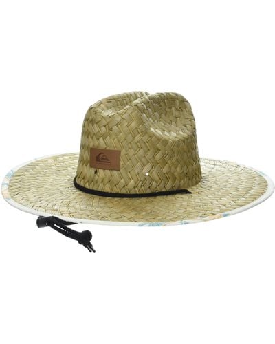 Quiksilver Outsider Lifeguard Wide Brim Beach Sun Straw Hat - Natural