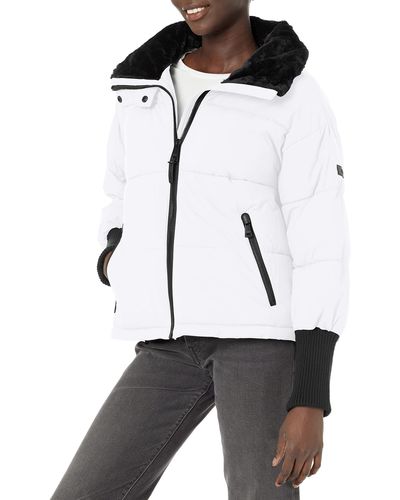 DKNY Oversized Outerwear Puffer Rib-knit - White