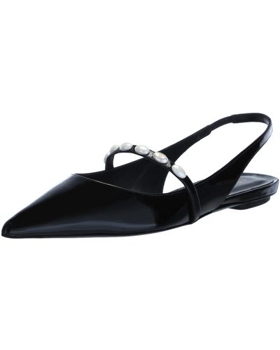 Stuart Weitzman Emlia Pearlita Slingback Flat Ballet - Black