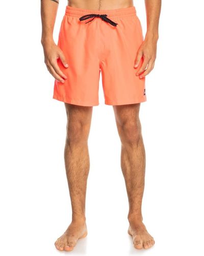 Quiksilver Standard Everyday 17 Volley Swim Trunk Bathing Suit - Orange
