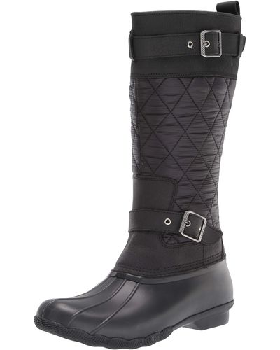 Sperry Top-Sider Womens Saltwater Tall Buckle Rain Boot - Black