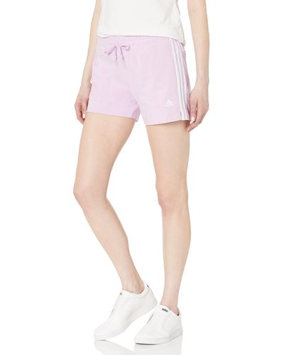 adidas S Essentials Slim Shorts Clear Lilac/white Large - Pink