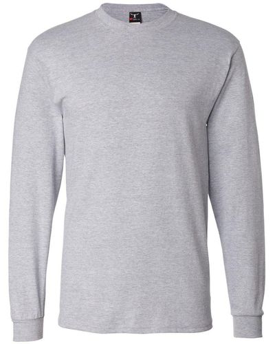 Hanes Long-sleeve Beefy-t Shirt - Gray