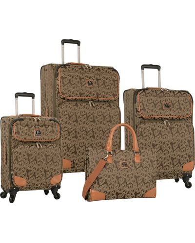 Diane von Furstenberg Hearts Jacquard 4 Piece Luggage Set - Multicolor