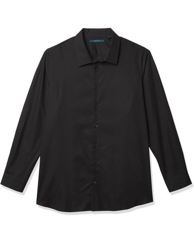 Perry Ellis Solid Dobby Performance Dress Shirt - Black