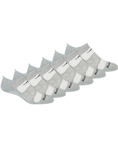 Saucony Mesh Ventilating Comfort Fit Performance Tab Socks - White