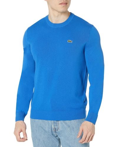 Lacoste Long Sleeve Crew Neck Regular Fit Sweater - Blue