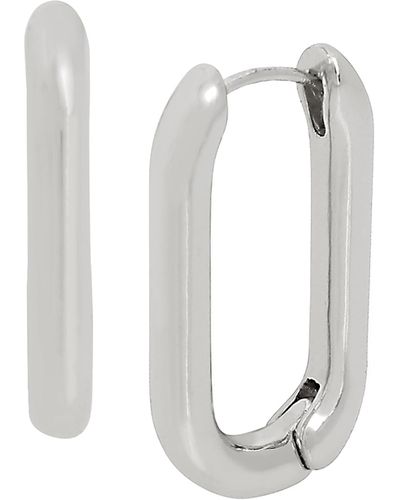 Steve Madden S Oval Huggie Earrings - White