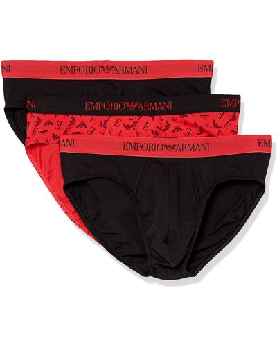Emporio Armani Underwear 3-Pack Pure Cotton Brief Caleçons - Noir