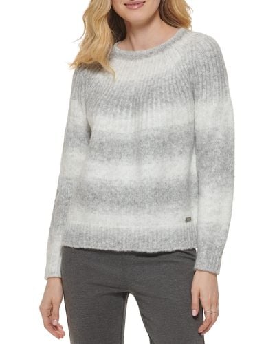 DKNY Ombre Cozy Crewneck Sweater - Gray