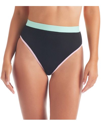 Jessica Simpson Standard High Waisted Bikini Bottom Swimsuit - Blue