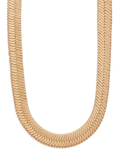 Steve Madden Herringbone Collar Necklace - Metallic