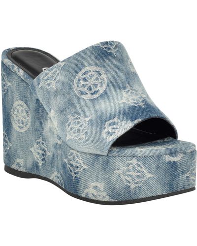 Guess Yenise Wedge Sandal - Blue