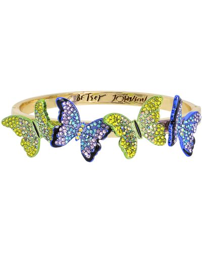 Betsey Johnson S Butterfly Bangle Bracelet - Blue