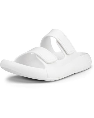 Ecco Sandales Cozmo Eva Slide unisexes pour adulte - Blanc